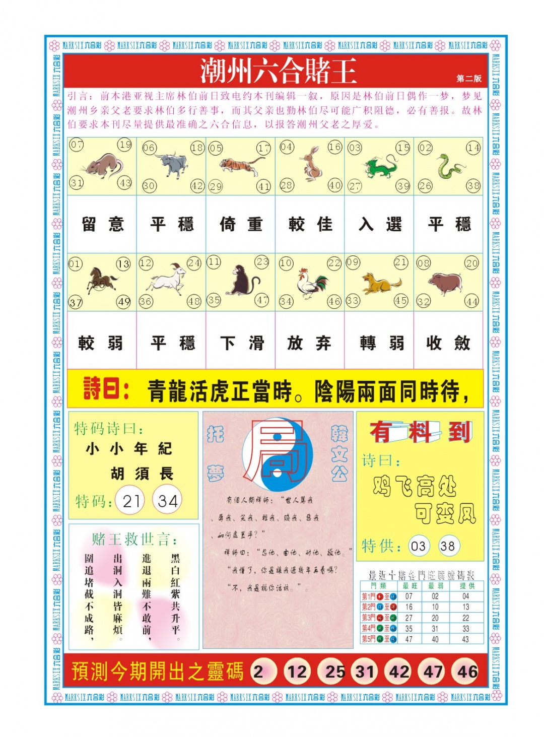 新澳门生肖彩